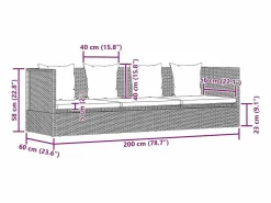 Cama de jardín 200x60 cm ratán sintético < vidaxl Discount