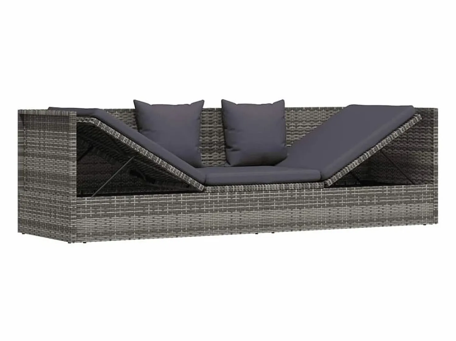 Cama de jardín 200x60 cm ratán sintético < vidaxl Discount
