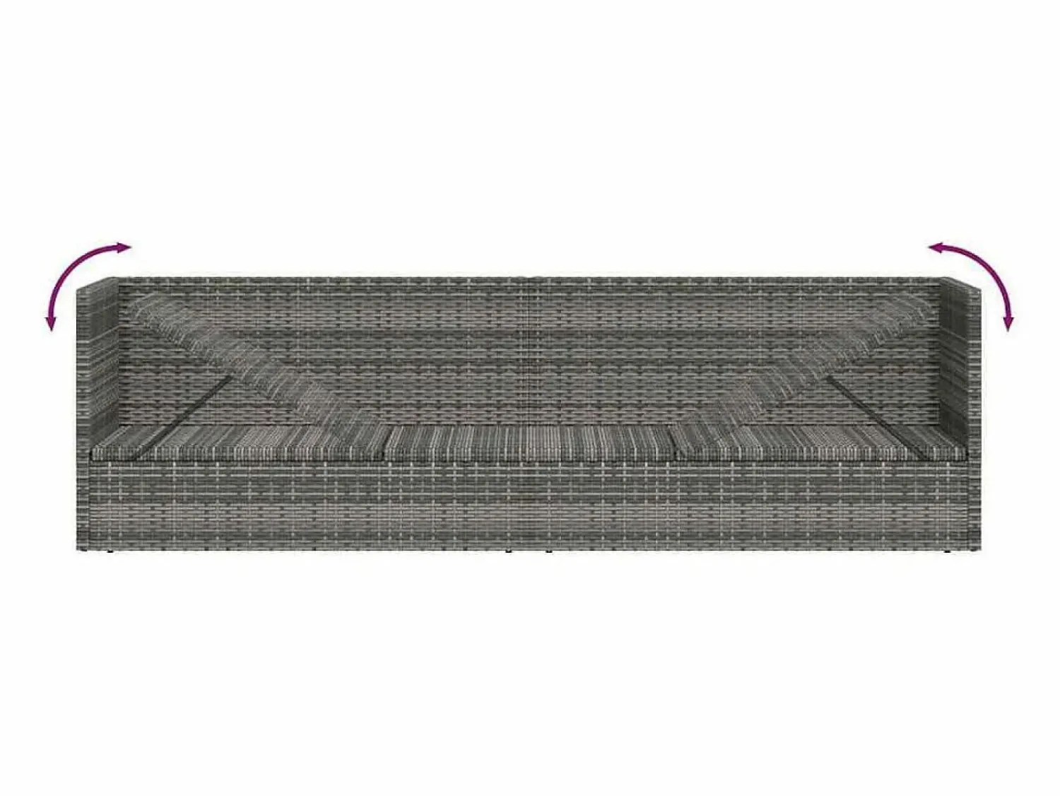 Cama de jardín 200x60 cm ratán sintético < vidaxl Discount
