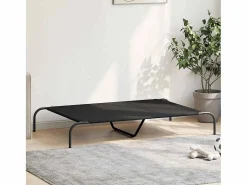 Cama elevada para perros negra 130x80x20 cm tela Oxford y acero < Clicnbuy Hot
