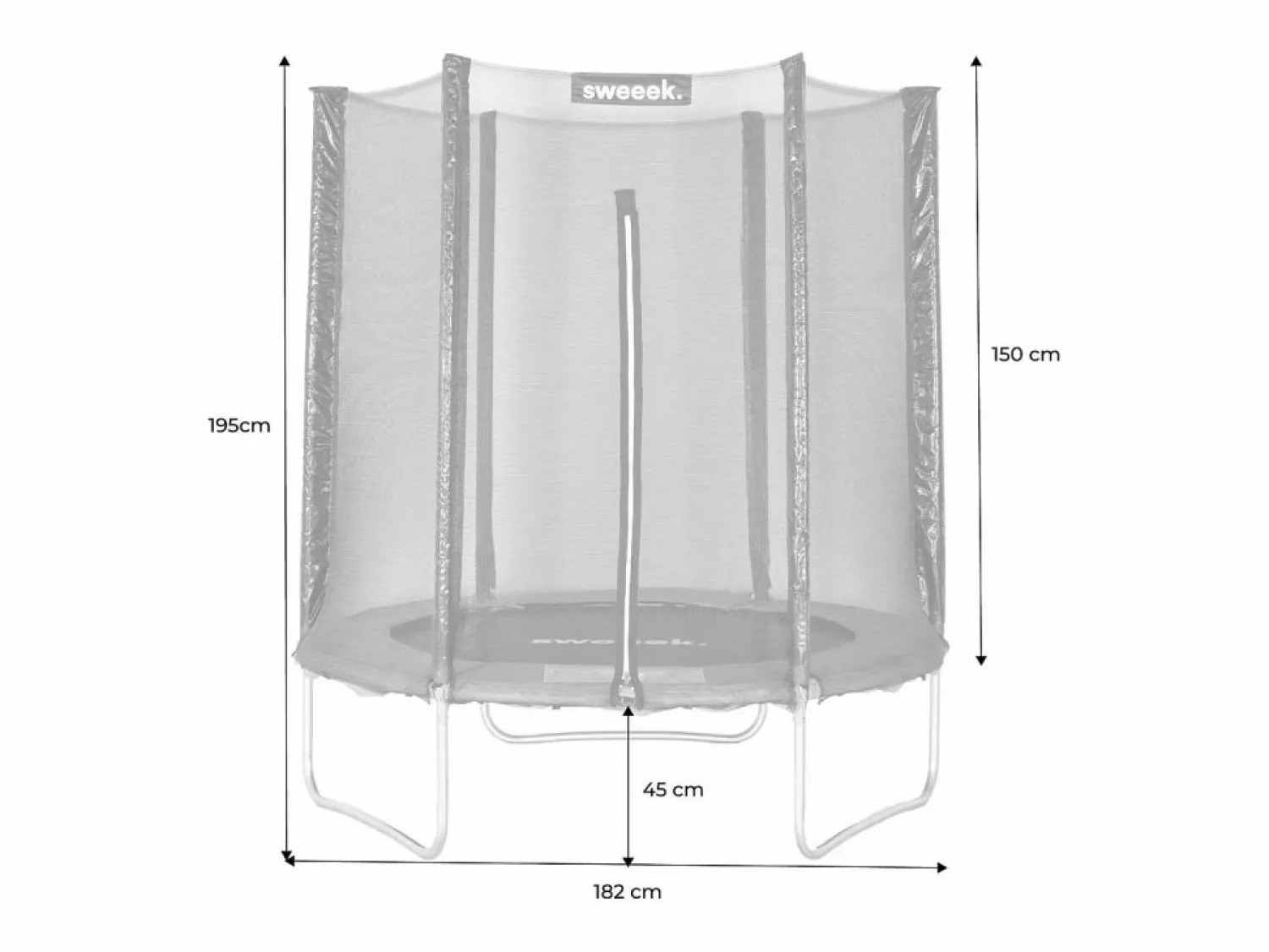 Cama elástica con protección red, 180cm < Sweeek Hot