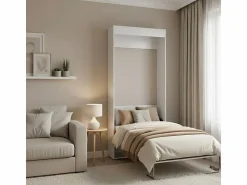 Cama Abatible * Cama abatible vertical aglomerado melaminizado 90x190cm Blanco