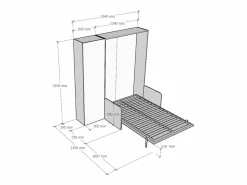 Cama abatible 120 vertical Kentaro Sofà con columna Nogal - ALESSIA 20 < ITAMOBY New