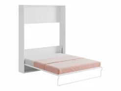 Cama abatible vertical 160 x 200 cm gris y blanco - MALINA II < Vente-unique Outlet