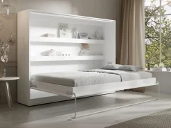 Cama abatible 140 x 200 cm apertura horizontal manual leds + colchón - RAPILI < Vente-unique