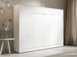 Cama abatible 140 x 200 cm apertura horizontal manual leds + colchón - RAPILI < Vente-unique