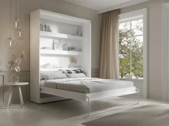 Cama abatible 160 x 200 cm apertura vertical manual con leds - RAPILI < Vente-unique Clearance