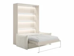 Cama abatible 140 x 200 cm apertura vertical manual leds + sofá - RAPILI < Vente-unique Outlet