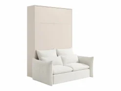Cama abatible 140 x 200 cm apertura vertical manual leds + sofá - RAPILI < Vente-unique Outlet