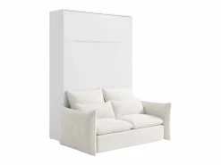 Cama abatible 140 x 200 cm apertura vertical leds blanco + colchón + sofá - RAPILI < Vente-unique New