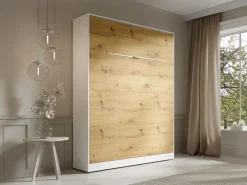 Cama abatible 160 x 200 cm apertura vertical LEDs blanco y natural + colchón - RAPILI < Vente-unique Clearance
