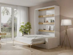 Cama abatible 160 x 200 cm apertura vertical con luces LED blanco y natural + sofá - RAPILI < Vente-unique Clearance
