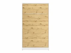 Cama abatible 120 x 200 cm apertura vertical leds blanco y natural + colchón - RAPILI < Vente-unique New