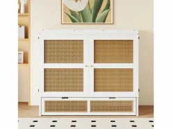 Cama abatible 140x200 cm - con cajones - en madera maciza - con somier de láminas - (colchón no incluido) < ModernLuxe Best