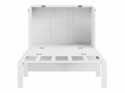 Cama abatible 90x200 cm en madera - Con somier de láminas - Carga máx. 150 kg - < DripeX Discount