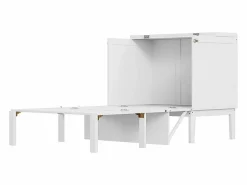Cama abatible 90x200 cm en madera - Con somier de láminas - Carga máx. 150 kg - < DripeX Discount