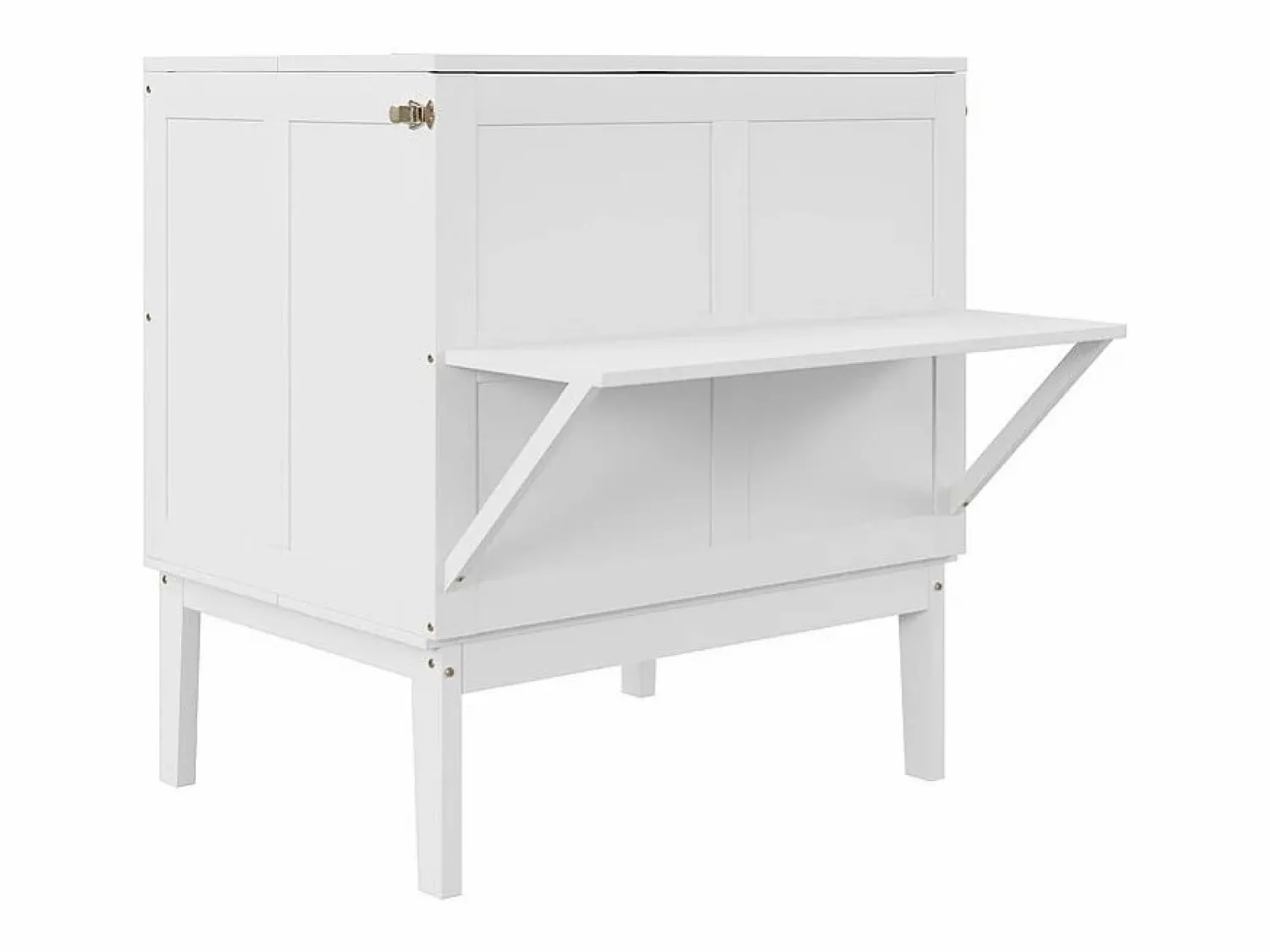 Cama abatible 90x200 cm en madera - Con somier de láminas - Carga máx. 150 kg - < DripeX Discount
