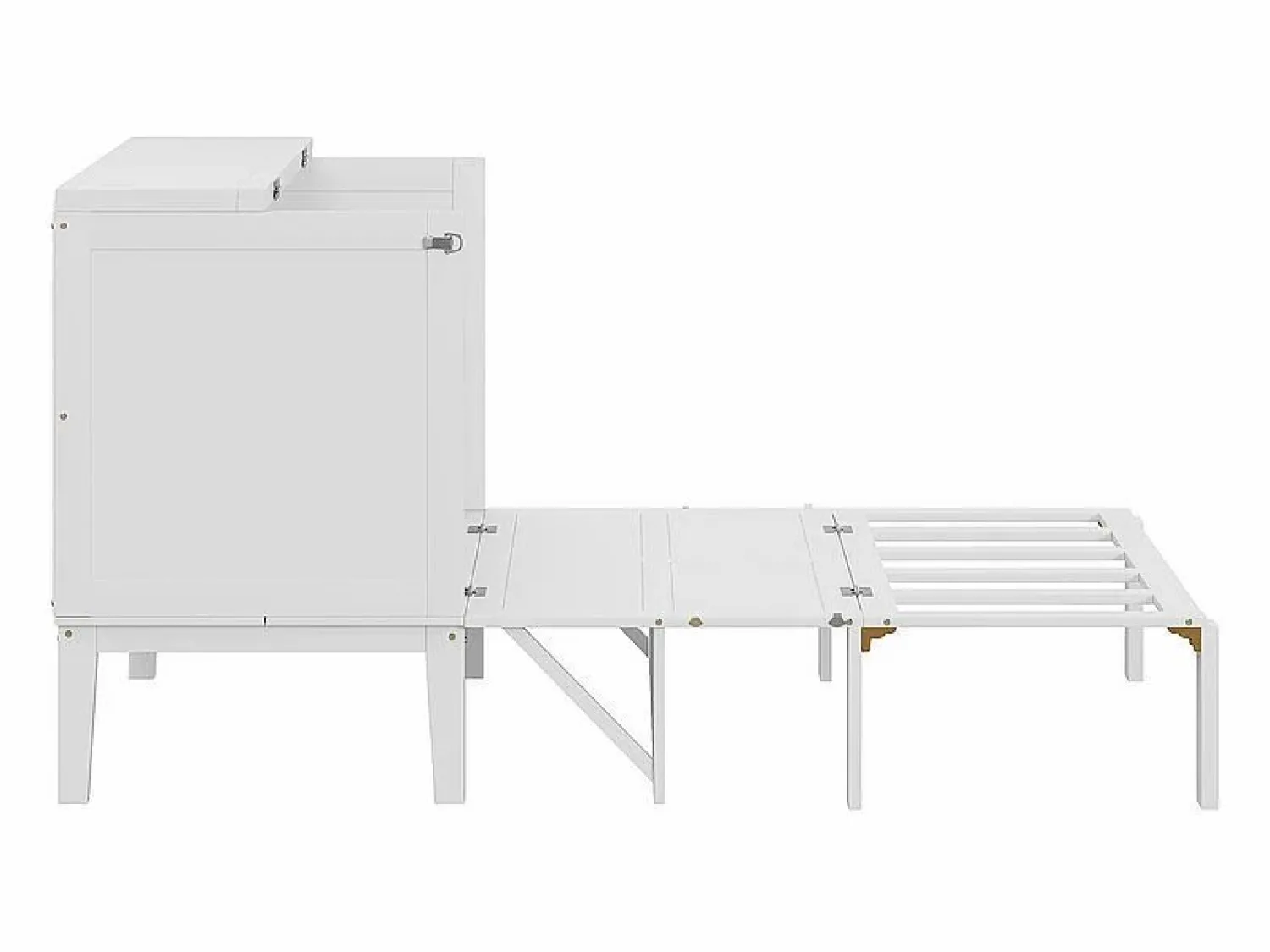 Cama abatible 90x200 cm en madera - Con somier de láminas - Carga máx. 150 kg - < DripeX Discount