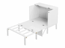 Cama abatible 90x200 cm en madera - Con somier de láminas - Carga máx. 150 kg - < DripeX Discount