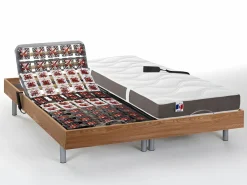 Cama articulada eléctrica somier colchón memoria de forma 2 x 70 x 190 cm gris EREGA < Ysmée New
