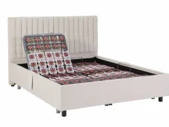Ysmée Cama Articulada | Cama articulada eléctrica somier colchón látex 3 zonas 2 x 90 x 200 cm tela gris TIARI