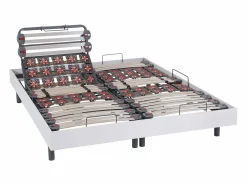 Cama articulada eléctrica somier colchón memoria de forma 2 x 80 x 200 cm gris EREGA < Ysmée New