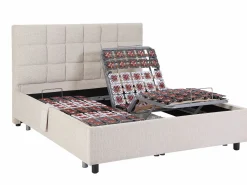 Cama articulada eléctrica somier colchón látex 3 zonas 2 x 70 x 190 cm tela JOFAR < Ysmée