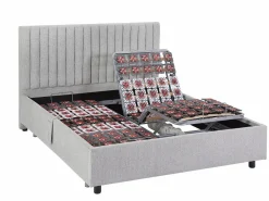 Cama articulada eléctrica somier colchón látex 3 zonas 2 x 80 x 200 cm tela TIARI < Ysmée Online