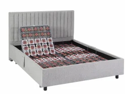 Cama articulada eléctrica somier colchón látex 3 zonas 2 x 80 x 200 cm tela TIARI < Ysmée Online