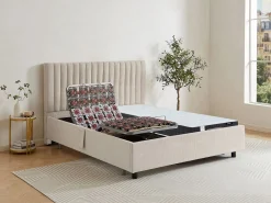 Ysmée Cama Articulada * Cama articulada eléctrica somier colchón de muelles 5 zonas 2 x 70 x 190 cm ANTALISA Beige