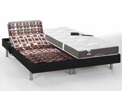 Ysmée Cama Articulada | Cama articulada eléctrica somier colchón memoria de forma 2 x 80 x 200 cm beige EREGA