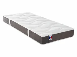Ysmée Cama Articulada | Cama articulada eléctrica somier colchón látex 3 zonas 2 x 80 x 200 cm tela gris TIARI