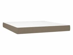 Cama box spring colchón y luces LED tela gris taupe 180x200 cm < Clicnbuy Discount