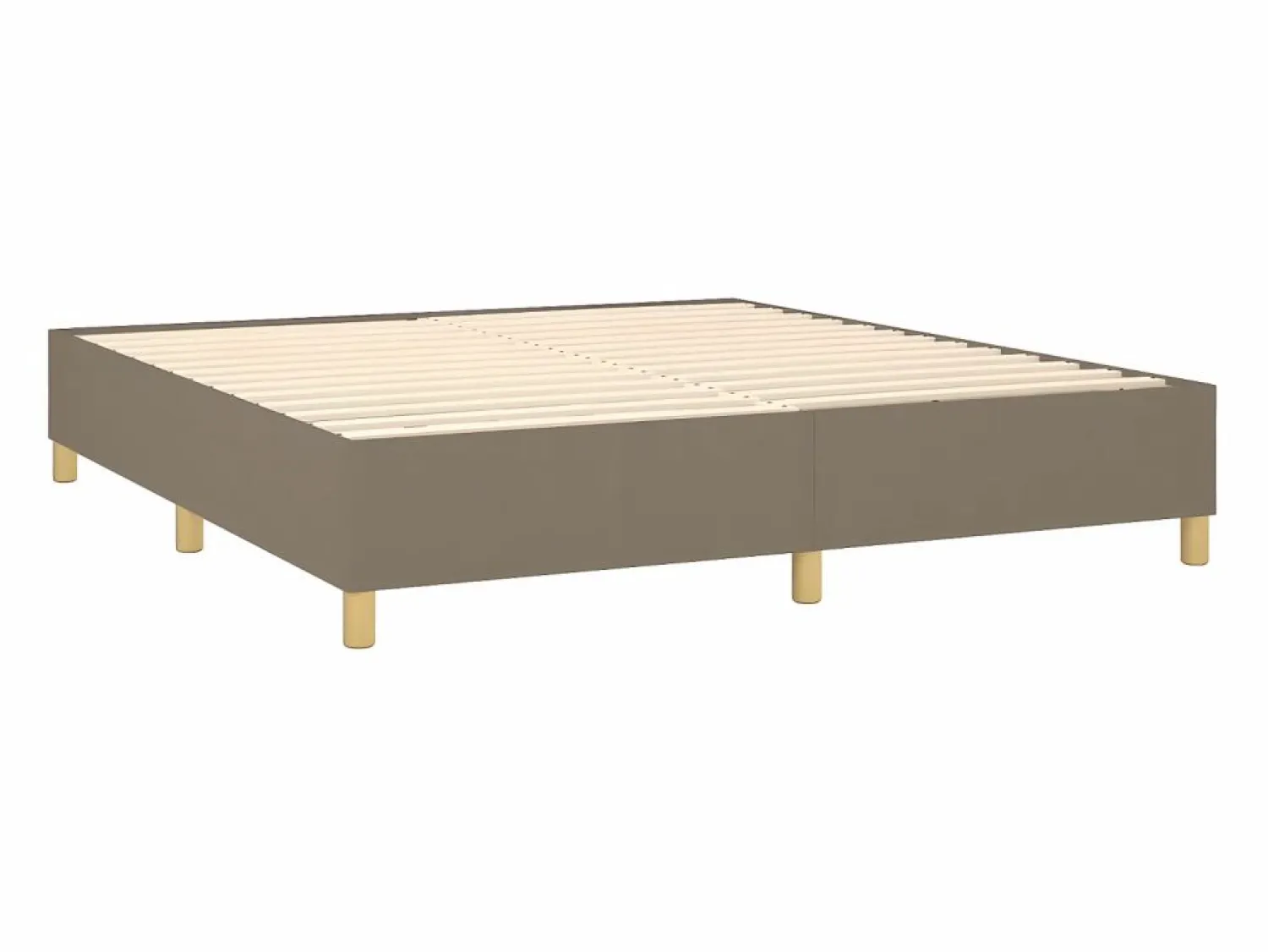 Cama box spring colchón y luces LED tela gris taupe 180x200 cm < Clicnbuy Discount