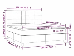 Cama box spring colchón y luces LED tela gris taupe 180x200 cm < Clicnbuy Discount