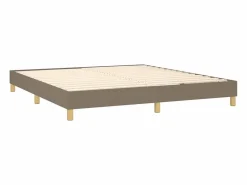 Cama box spring con colchón LED tela gris taupe 180x200 cm < Clicnbuy Online