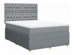 Cama box spring con colchón tela claro 160x200 cm < Clicnbuy Outlet