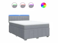 Cama box spring con colchón tela claro 160x200 cm < Clicnbuy Clearance