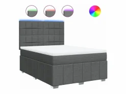 Cama box spring con colchón tela oscuro 160x200 cm < Clicnbuy Sale