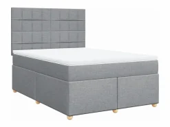 Cama box spring con colchón tela claro 160x200 cm < Clicnbuy Online