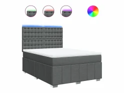 Cama box spring con colchón tela oscuro 160x200 cm < Clicnbuy Best