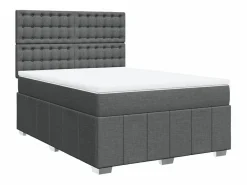 Cama box spring con colchón tela oscuro 160x200 cm < Clicnbuy Best