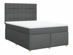 Cama box spring con colchón tela oscuro 160x200 cm < Clicnbuy Best