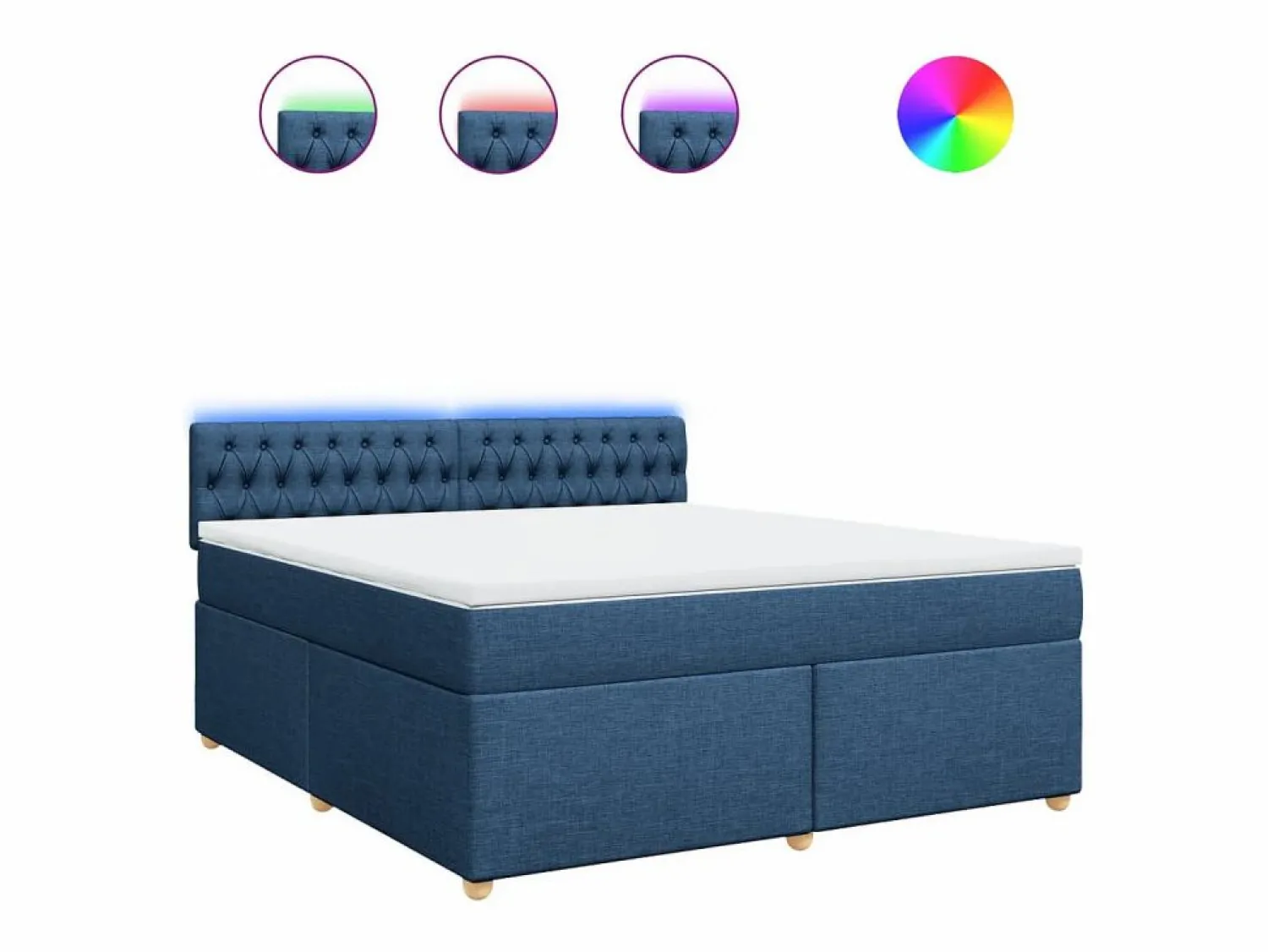Cama box spring con colchón tela 180x200 cm < Clicnbuy