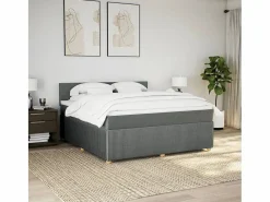 Clicnbuy Base De Cama De Láminas|Somier - 180X200Cm * Cama box spring con colchón tela claro 180x200 cm Gris