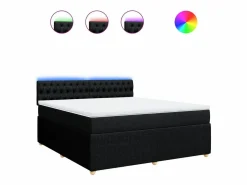 Cama box spring con colchón tela 180x200 cm < Clicnbuy