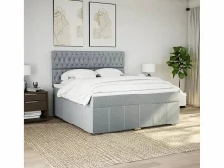 Clicnbuy Base De Cama De Láminas|Somier - 180X200Cm * Cama box spring con colchón tela 180x200 cm Negro