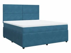 Cama box spring con colchón terciopelo oscuro 180x200 cm < Clicnbuy Online