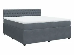 Cama box spring con colchón terciopelo oscuro 180x200 cm < Clicnbuy Hot