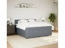 Cama box spring con colchón terciopelo oscuro 180x200 cm < Clicnbuy